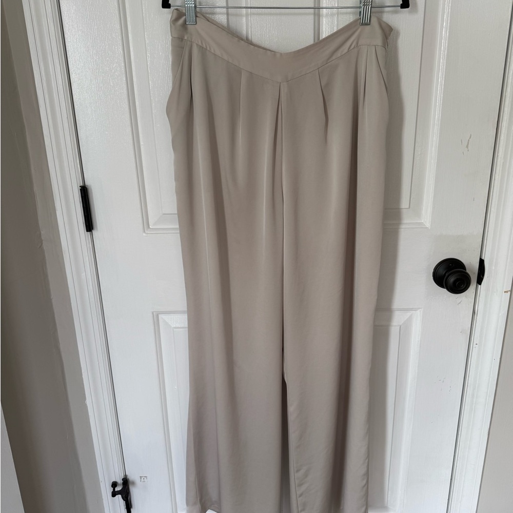 Ramy Brook Cream Wide Leg Pants High-Waisted Flow